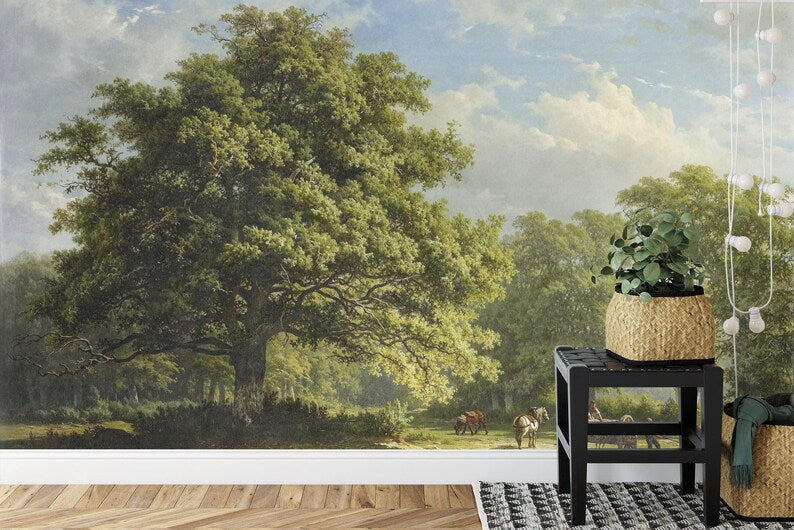 Vintage Countryside Landscape Wallpaper Mural