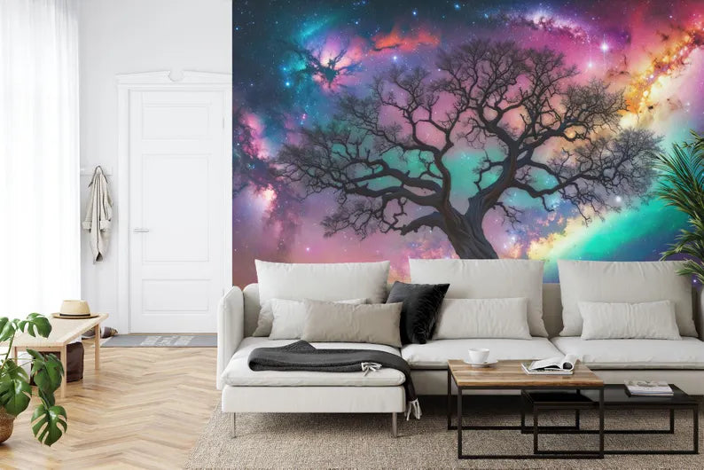 Magical Tree Wallpaper Mural, Fantasy World Wall Decal