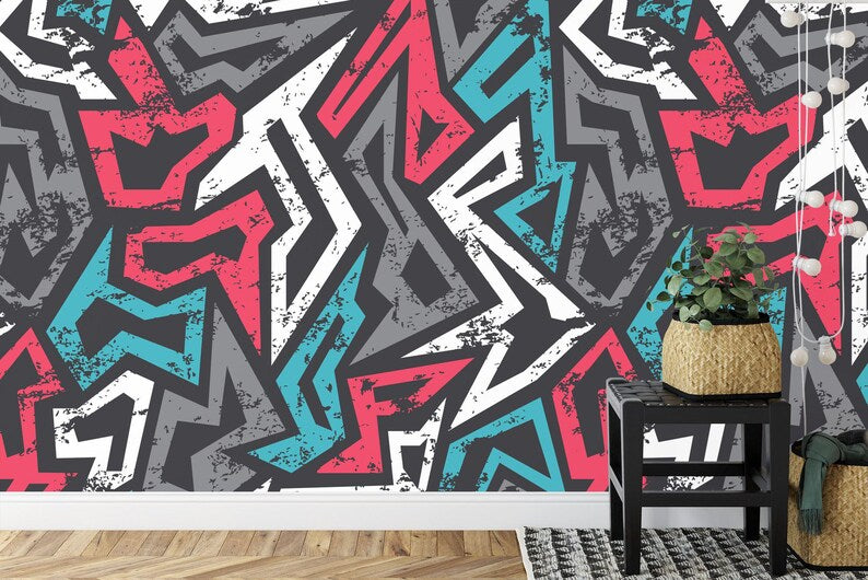 Graffiti Paint Splatter Wallpaper Mural Art Print