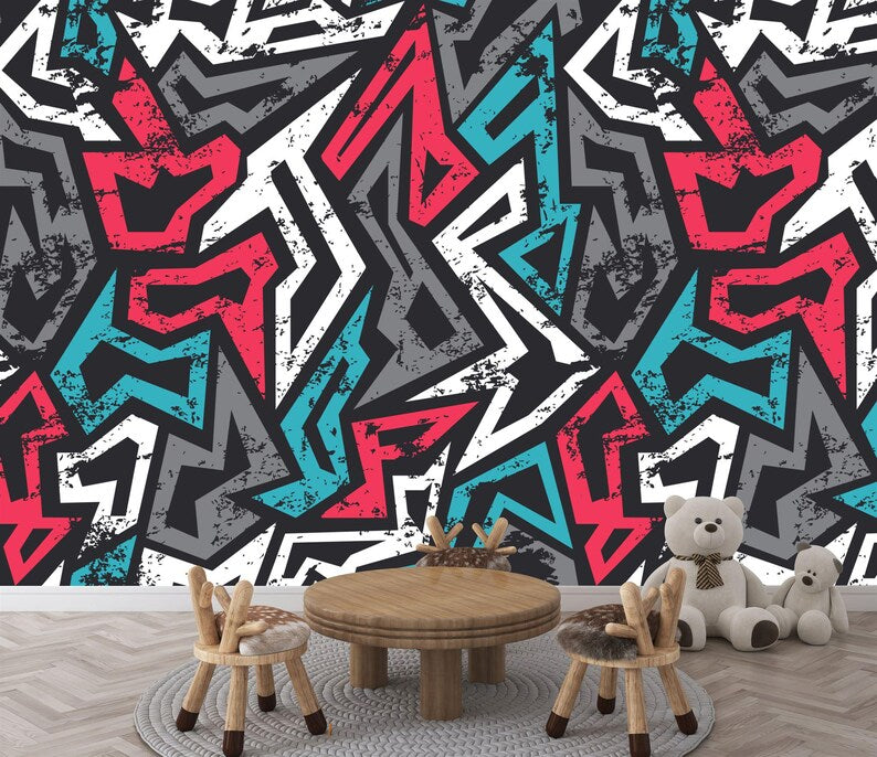 Graffiti Paint Splatter Wallpaper Mural Art Print
