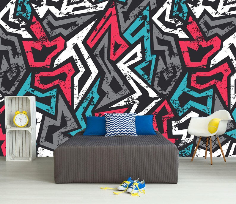 Graffiti Paint Splatter Wallpaper Mural Art Print