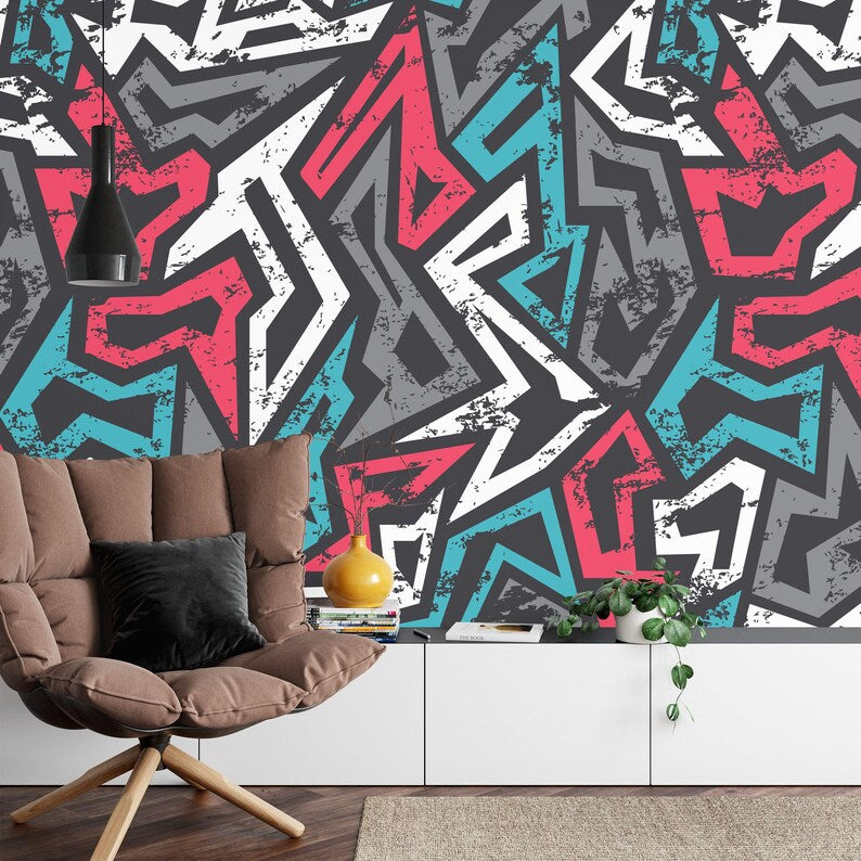 Graffiti Paint Splatter Wallpaper Mural Art Print