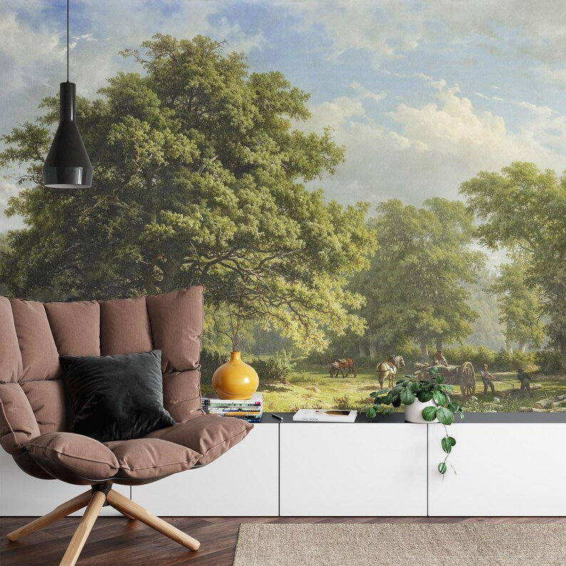 Vintage Countryside Landscape Wallpaper Mural