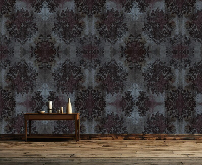 Vintage Damask Wallpaper Mural, Elegant