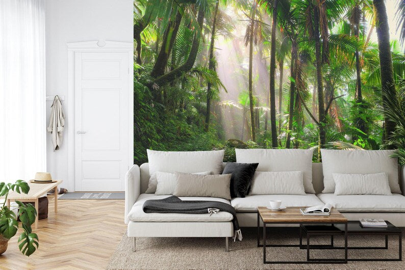 Tropical Jungle River Wallpaper Mural Art Print