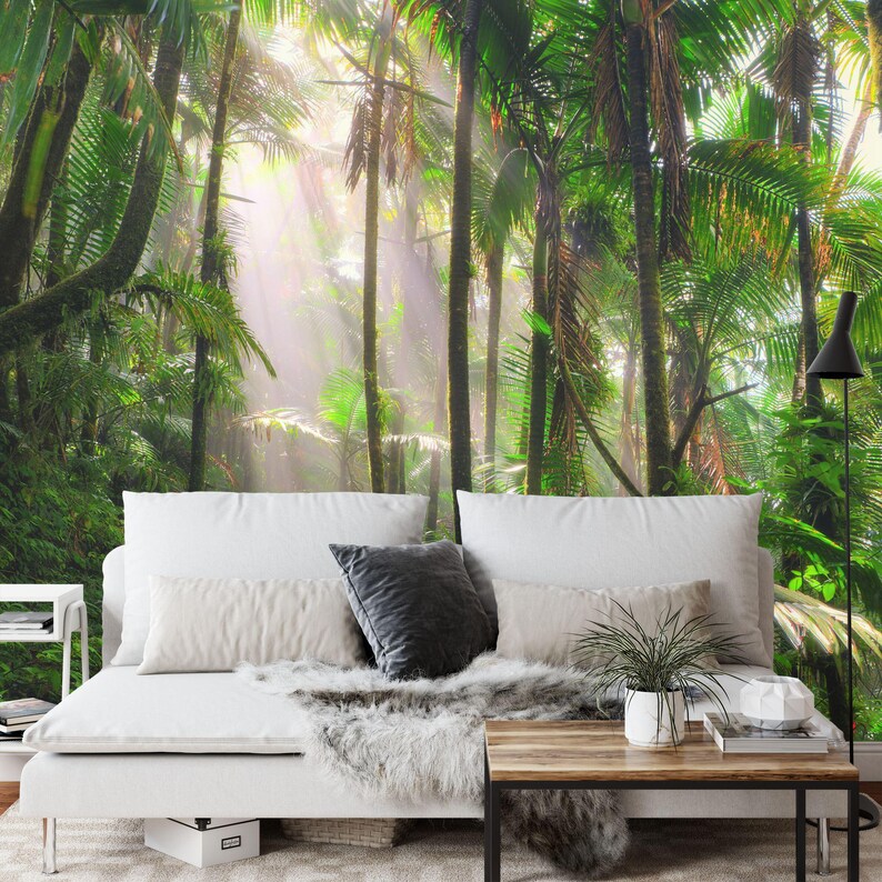 Tropical Jungle River Wallpaper Mural Art Print