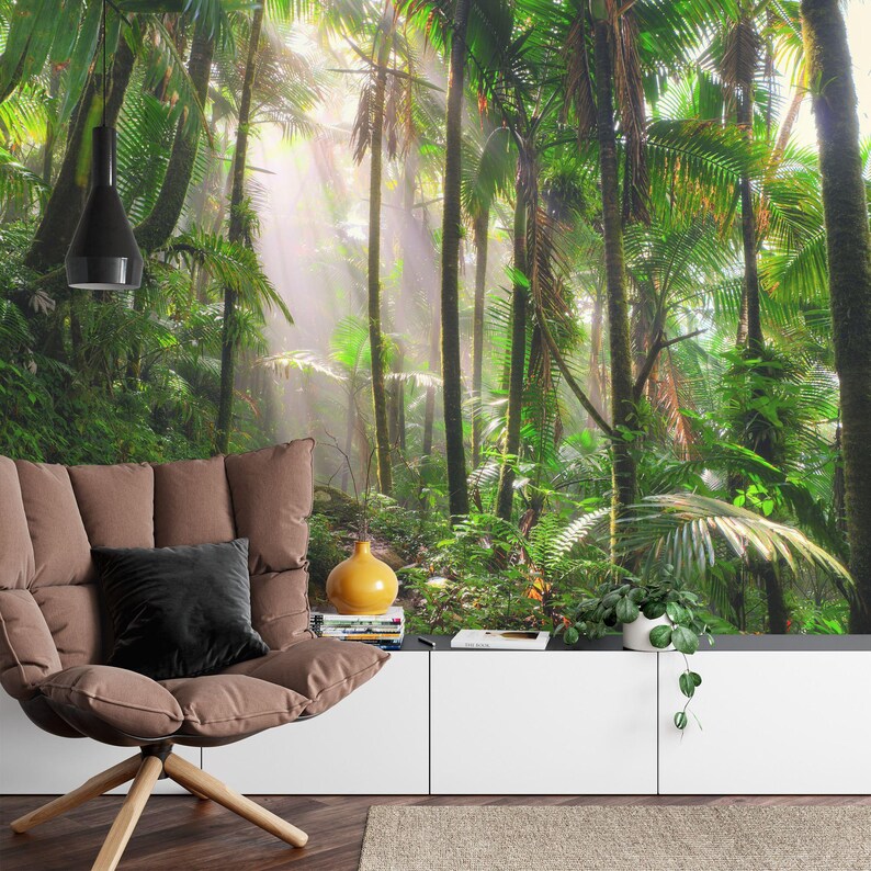 Tropical Jungle River Wallpaper Mural Art Print