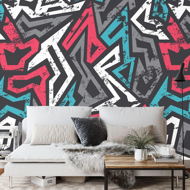 Graffiti Paint Splatter Wallpaper Mural Art Print