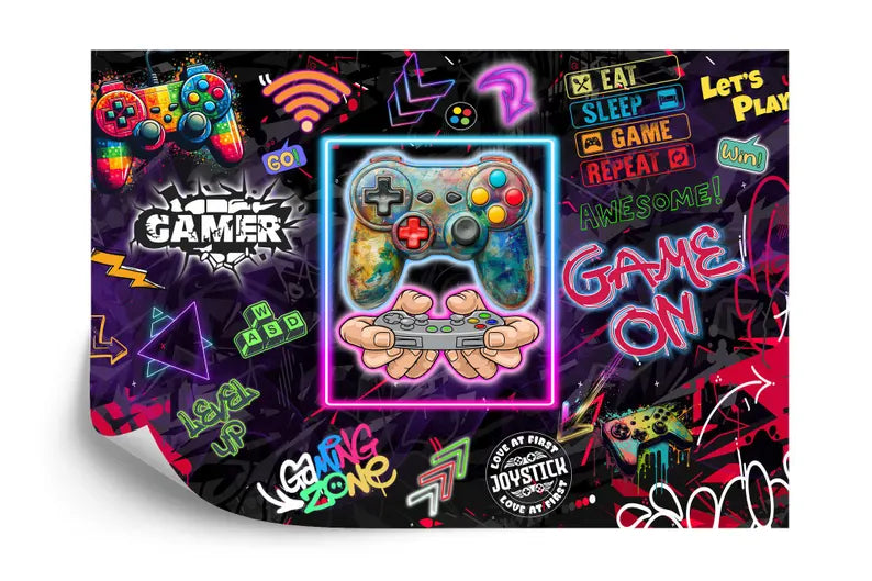 Gaming Room Mural, Kids Room Decor