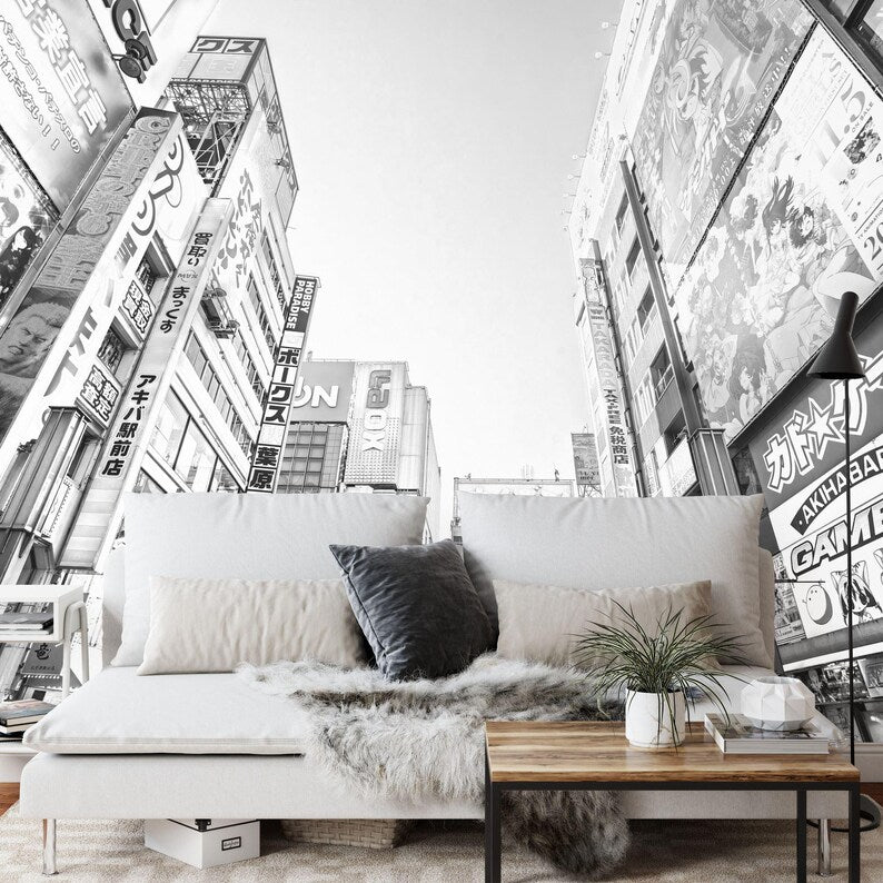 Tokyo City Street Wallpaper Mural, Anime Room