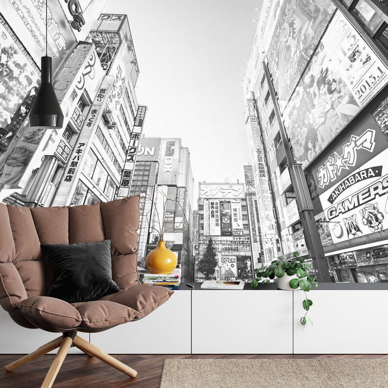 Tokyo City Street Wallpaper Mural, Anime Room