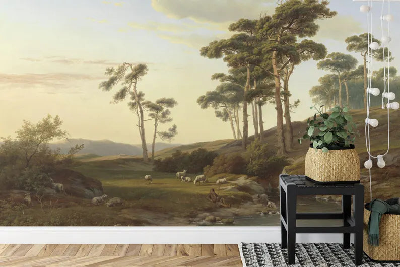 Classic Landscape Painting Mural