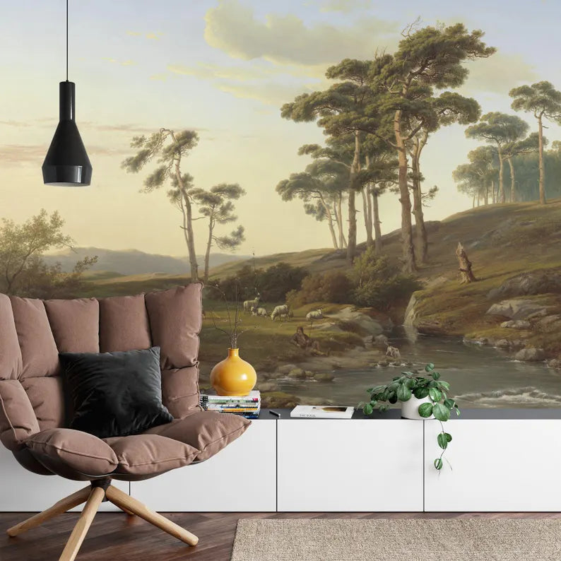 Classic Landscape Painting Mural