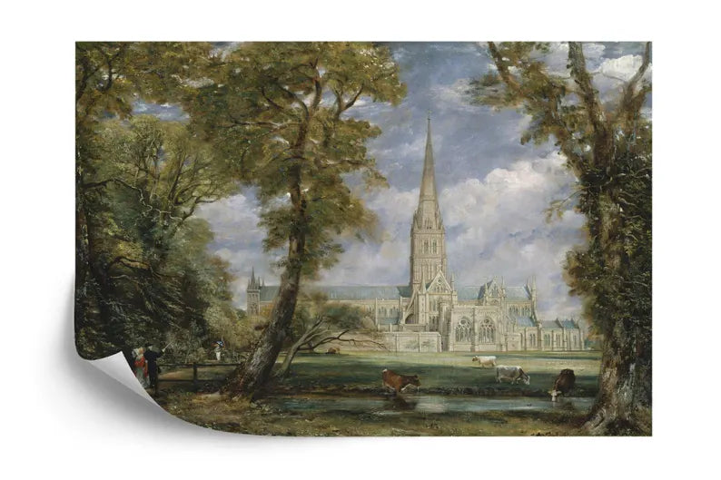 Traditional landscape painting wallpaper mural perfect for creating elegant feature walls
