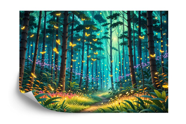 Enchanted Forest Mural, Magical Trees Wallpaper Gift
