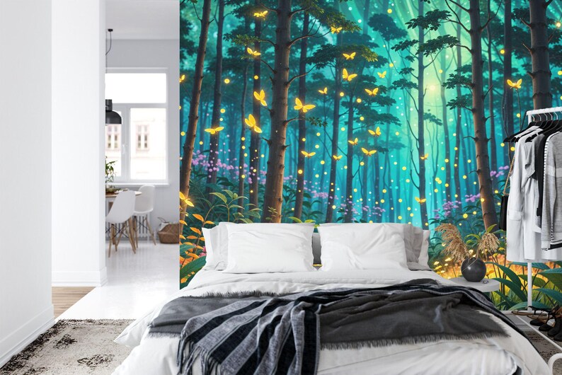 Enchanted Forest Mural, Magical Trees Wallpaper Gift
