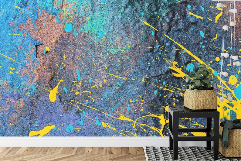 Graffiti Paint Splatter Wallpaper Mural | Colorful Art Print