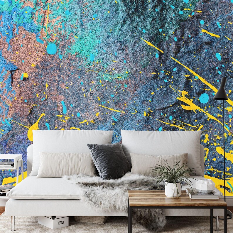 Graffiti Paint Splatter Wallpaper Mural | Colorful Art Print