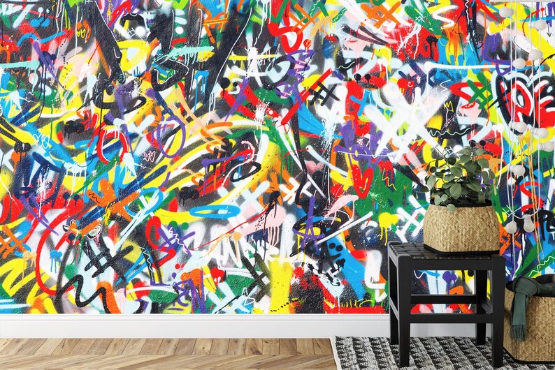 Colorful Graffiti Wallpaper Mural Art Print