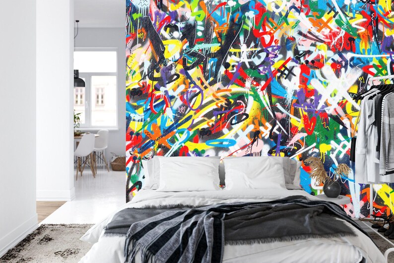 Colorful Graffiti Wallpaper Mural Art Print