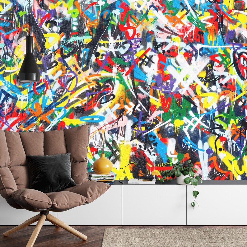 Colorful Graffiti Wallpaper Mural Art Print