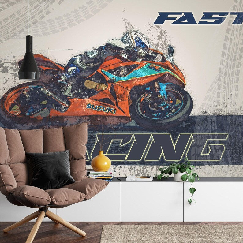 Motorbike Name Decal, Teenage ATV Wall Art Print