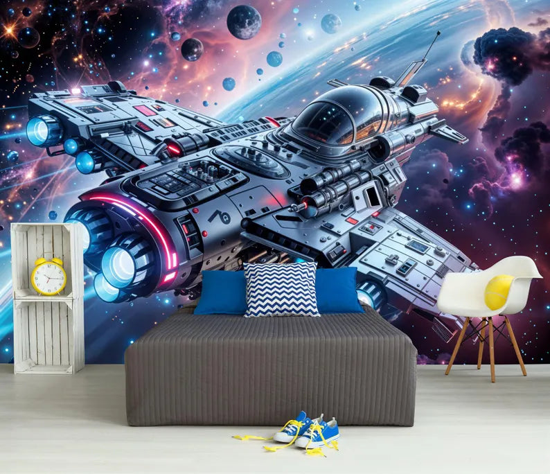 Spaceship Earth View Wallpaper Mural, 3D Art Print
