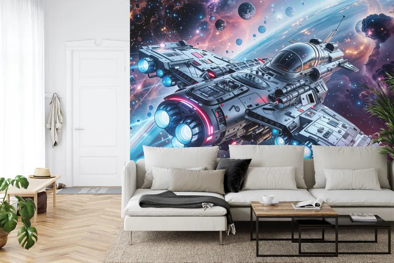 Spaceship Earth View Wallpaper Mural, 3D Art Print