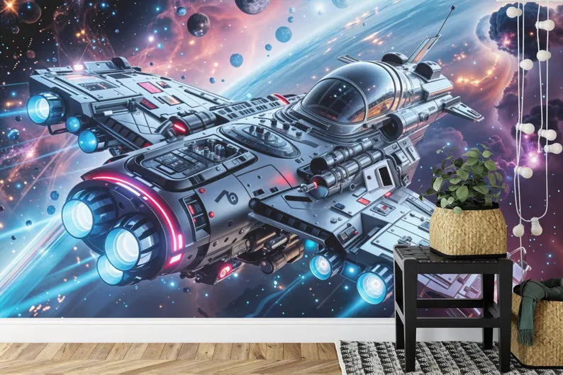 Spaceship Earth View Wallpaper Mural, 3D Art Print