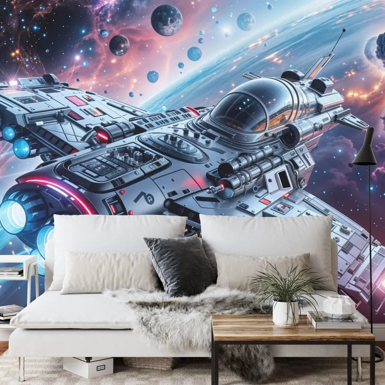 Spaceship Earth View Wallpaper Mural, 3D Art Print