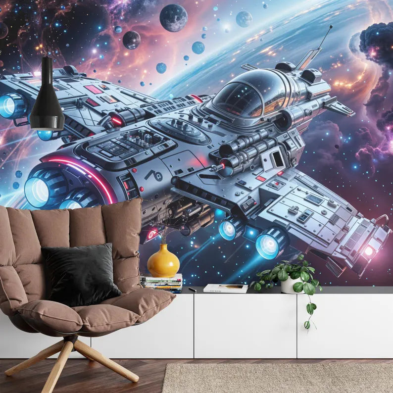 Spaceship Earth View Wallpaper Mural, 3D Art Print