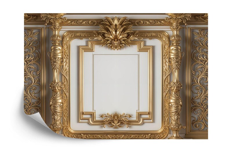 3D Gold Column Wallpaper Mural Art Print