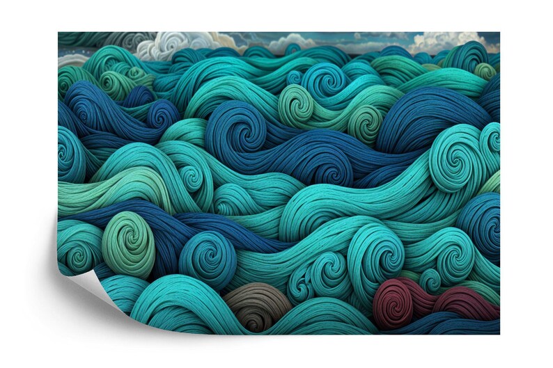 Playful Waves Wall Mural: Colorful, Easy-Install
