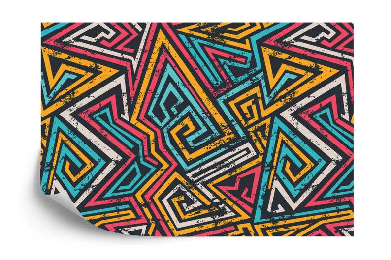 Colorful Graffiti Geometric Mural Art Print