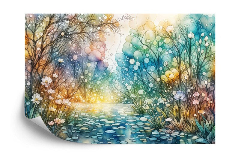 Crystalline Forest Stream Wallpaper Mural Art Print