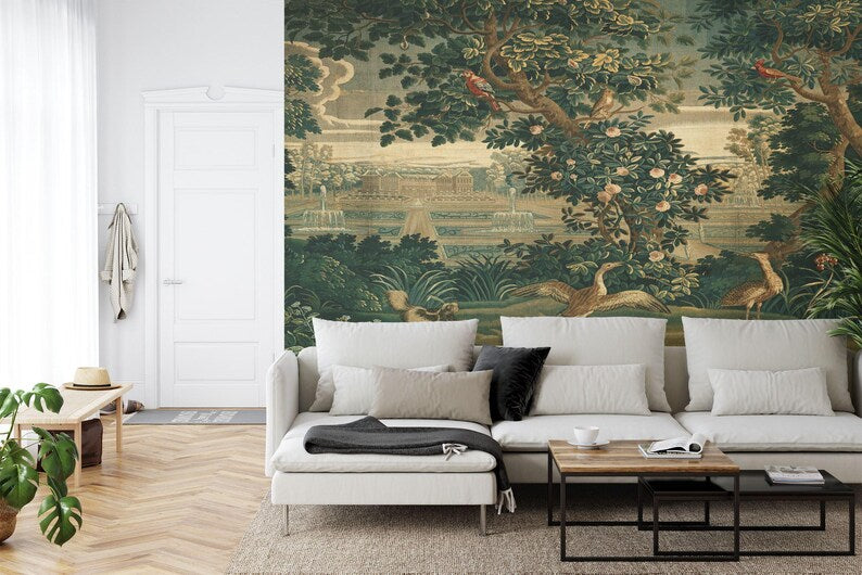 Classic landscape wall mural installation example showing premium quality and scale
