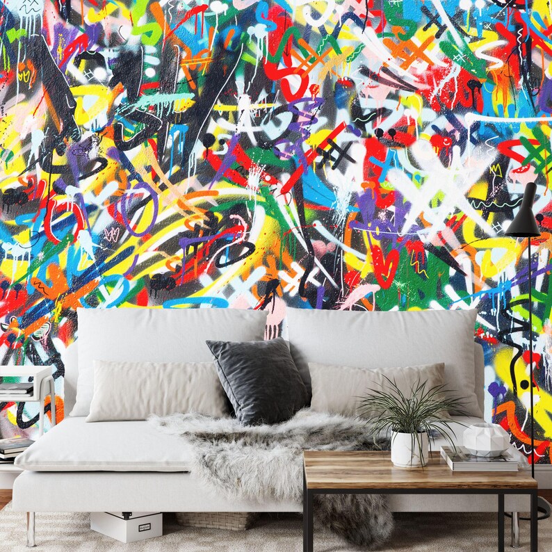Colorful Graffiti Wallpaper Mural Art Print