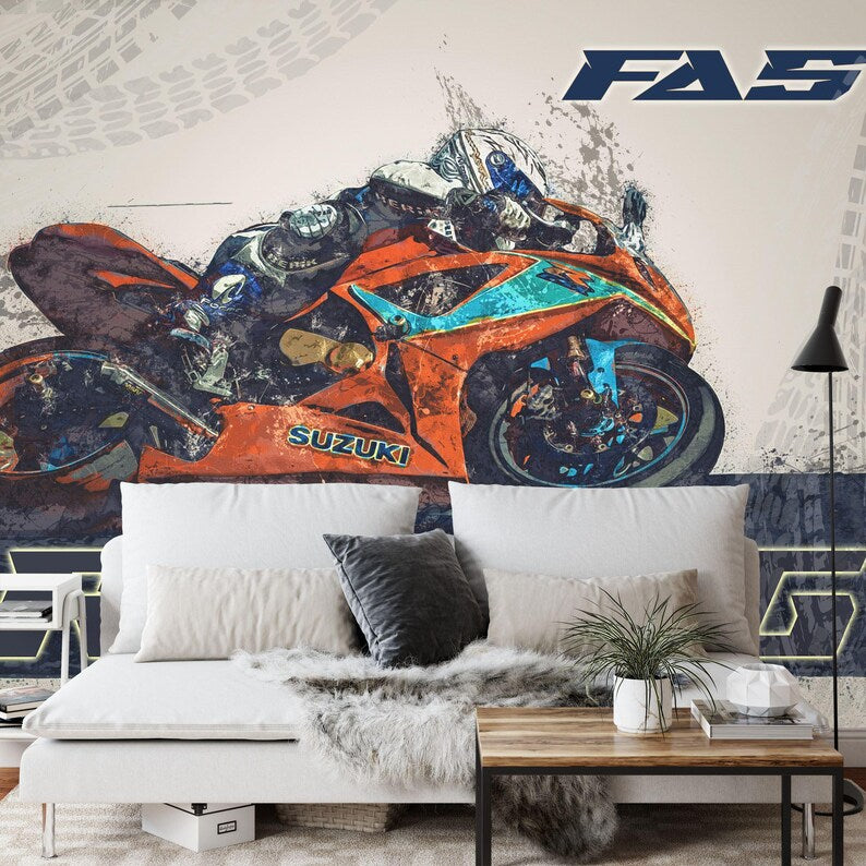 Motorbike Name Decal, Teenage ATV Wall Art Print