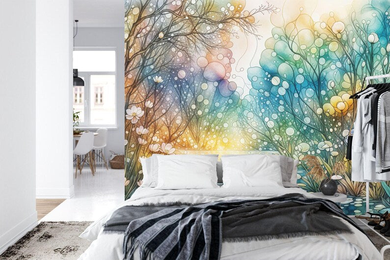 Crystalline Forest Stream Wallpaper Mural Art Print