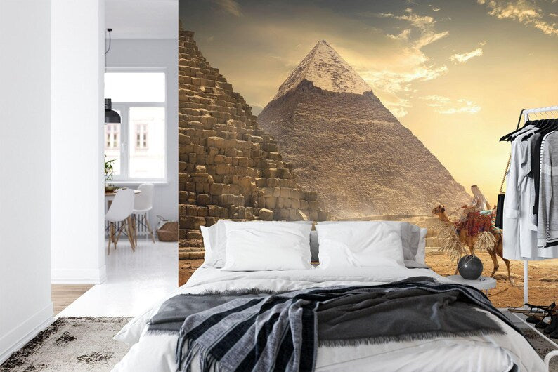 Pyramids of Giza Mural,  Egypt Art Print