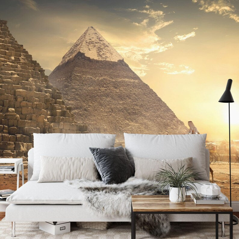 Pyramids of Giza Mural,  Egypt Art Print