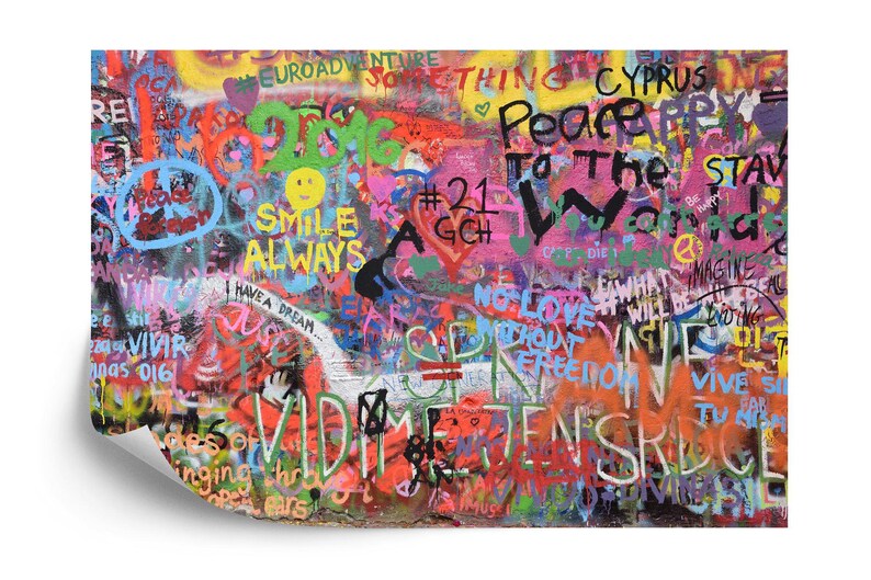 Graffiti Art Wallpaper Mural: Urban Street Style, Easy-Install