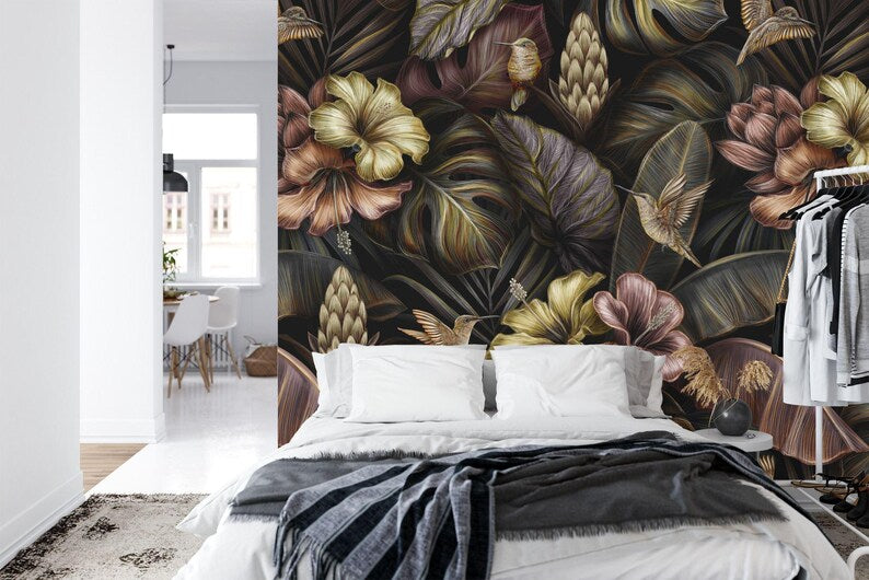 wallpaper mural close view focusing on illustration quality textures and visual depth for interior decoration wall decor wa