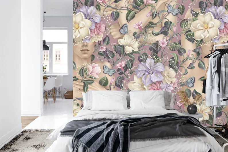 decorative wallpaper mural highlighting artwork details and balanced colors suitable for creative interior wall design wall