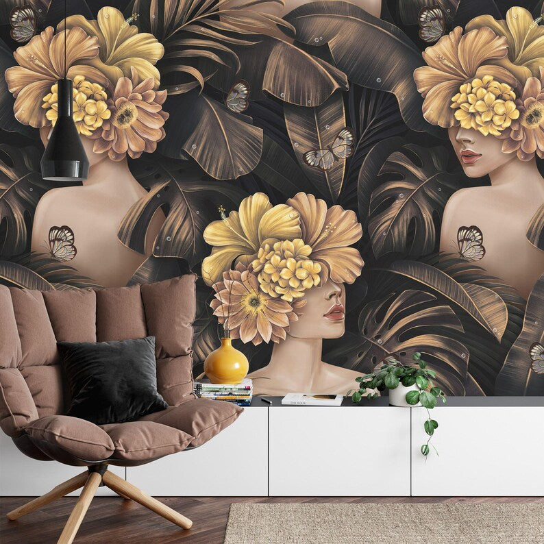 panoramic wall mural wallpaper presenting the complete artwork layout designed for large interior wall spaces wall decor wa