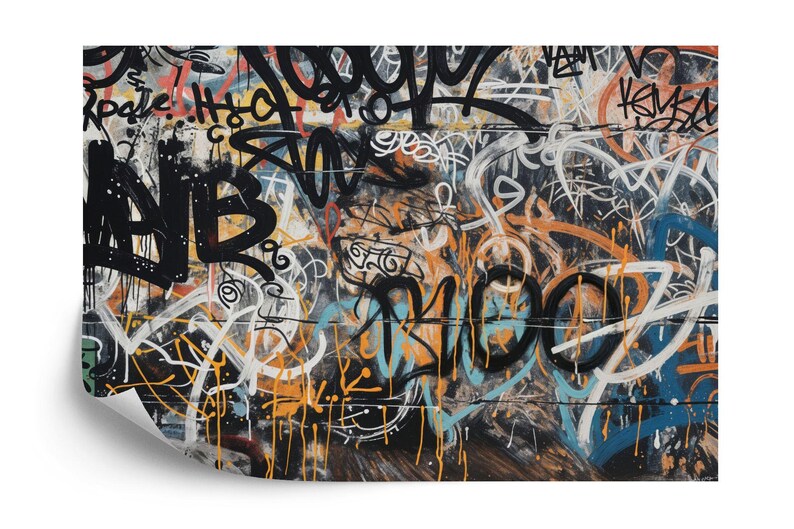 Graffiti Street Wallpaper Mural, Urban Abstract Art