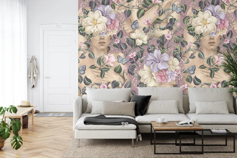panoramic wall mural wallpaper presenting the complete artwork layout designed for large interior wall spaces wall decor wa