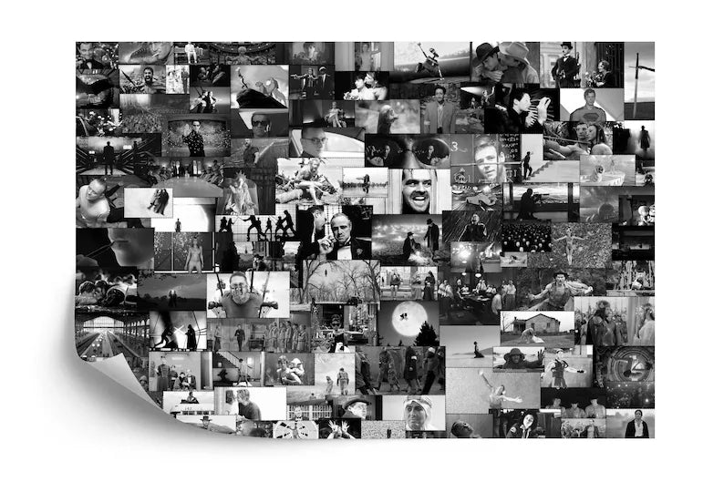 Hollywood Movie Scene Black and White Wallpaper Mural