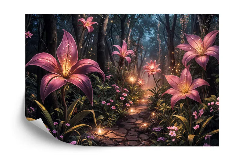 Enchanted Forest Flower Wall Mural Art Print