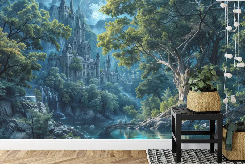 Enchanted Forest Castle Wall Decal Art Print